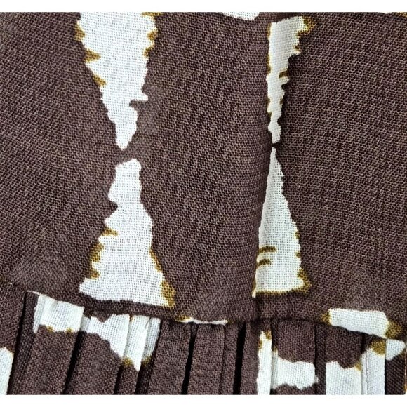 Jumper Dress Brown White Maxi 8/20 Avenue Geometric Tribal Print African Party - Picture 15 of 15